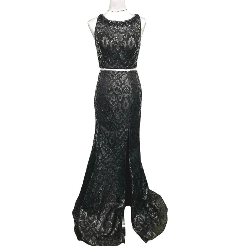 EUC - Blush Prom by Alexis Two Piece Embellished Gown - Picture 2 of 8